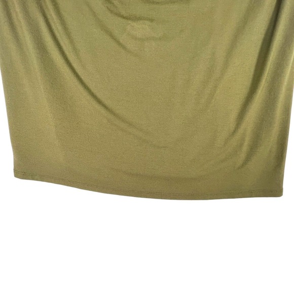 Eileen Fisher. Size Large T Shirt Dress Olive Green Short Sleeve Stretch - Picture 4 of 8